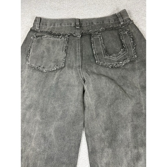 POL The Pearl Drop Jeans Distressed Straight Leg Beaded Denim Gray Medium EUC Ve - Picture 13 of 13